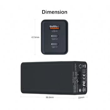 100W Dual Type-C 1 USB-A Travel Charging Station