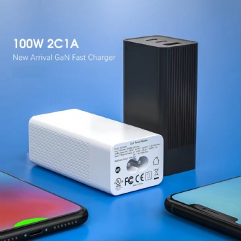 100W Dual Type-C 1 USB-A Travel Charging Station