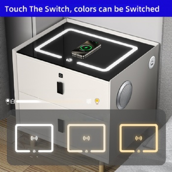 Smart Nightstand with Wireless Charging, Bluetooth Speaker & 3-Color LED Light