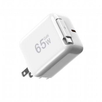 Multi Port Usb C 65W Gan Charger Retractable Cable