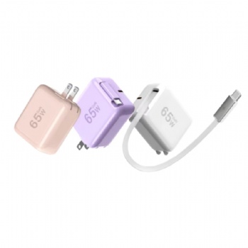 Multi Port Usb C 65W Gan Charger Retractable Cable